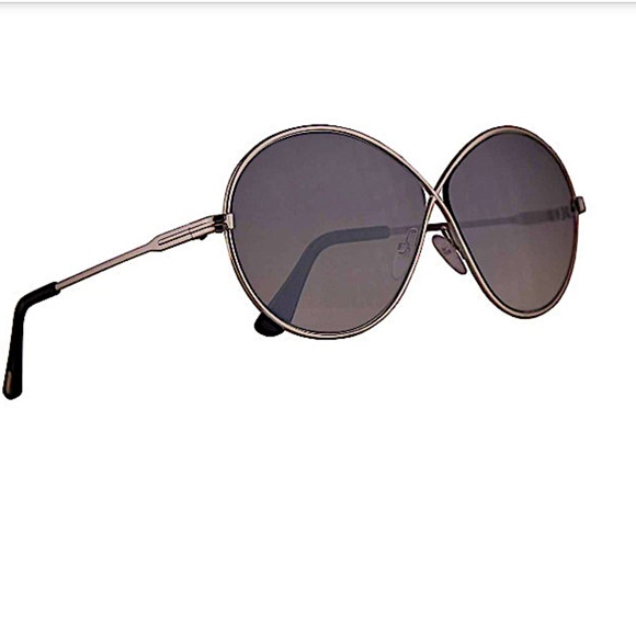 Tom Ford TF564-18C Rania Round Sunglasses Rhodium Silver/Grey Smoke Mirror 64 mm main image 8